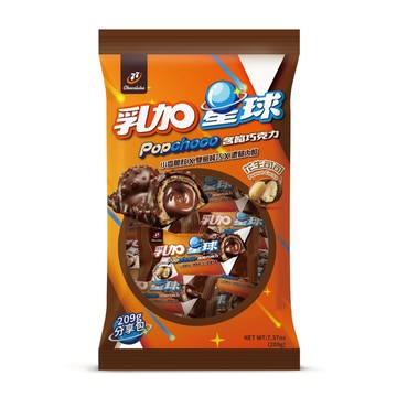 77乳加星球含餡巧克力-花生可可209g