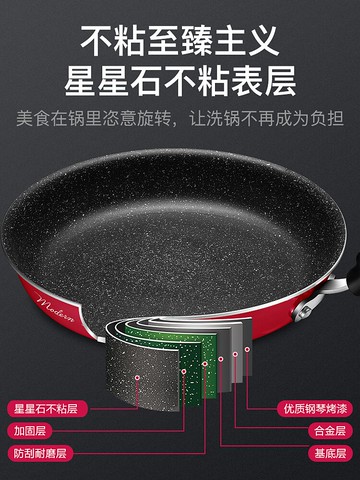 蘇泊爾煎鍋平底鍋家用麥飯石色不粘鍋煎炒鍋煎蛋牛排鍋電磁爐通用
