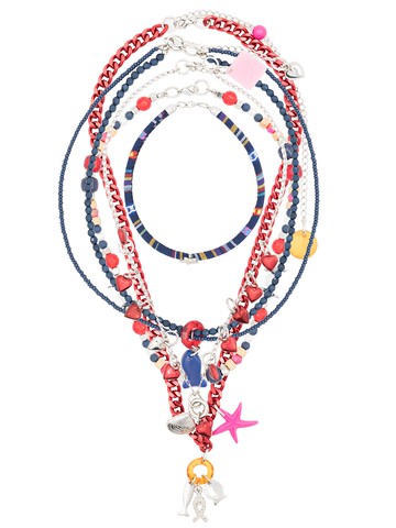 Amir Slama - five-strand charm necklace - women - Resin/Plastic - One Size - Blue