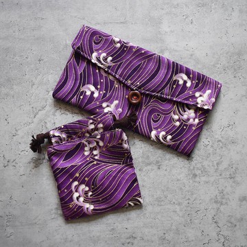 開運喜氣組合(存摺袋+印章袋)_海波紋紫