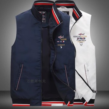 新款大碼男裝透氣高爾夫馬甲 男士薄款馬夾 春秋款休閑運動服裝