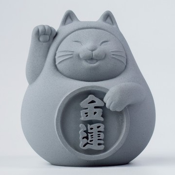 【財運滾滾來】胖胖金運招福貓(大) 清水灰 金運