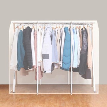 遮服裝店衣服的晾衣架罩子防塵罩落地蓋布雙桿落地掛衣架防塵罩套