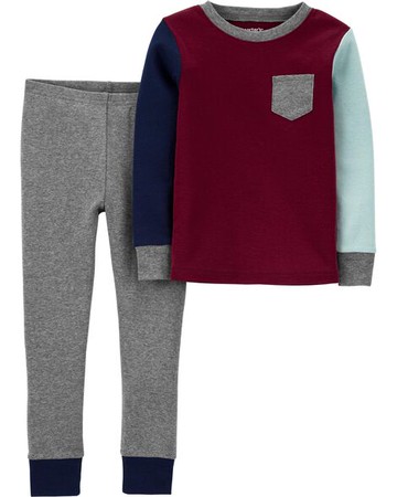 Baby 2-Piece Colorblock 100% Snug Fit Cotton PJs