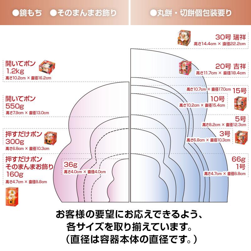 越後の鏡餅 押すポン華やか 160ｇ橙