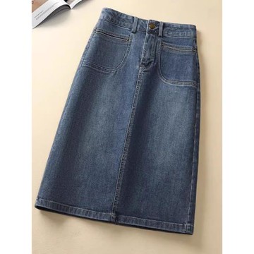 復古港味牛仔半身裙女2025年新款高腰顯瘦a字包臀裙中長款春秋季