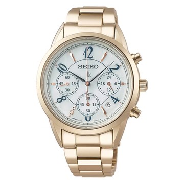 SEIKO 精工錶 V175-0EX0U(SSC794J1) Lukia 美鑽太陽能三眼計時女錶 珍珠母貝面 36.4mm_SK037