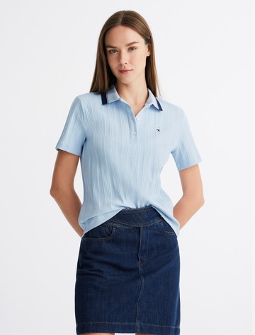 Rib Knit Tipped Polo