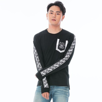 BIG TRAIN黑潮口袋彈性束口袖男T-黑-B20385-88