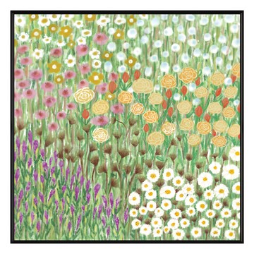 春天氣息 有框畫 黑框 PS環保樹脂框 油畫布 松木內框  60 x 60cm  黑色