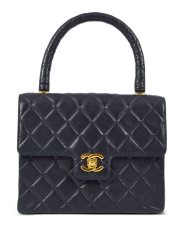 CHANEL Pre-Owned - 1990 CC turn-lock flap handbag - women - Lambskin - One Size - Blue