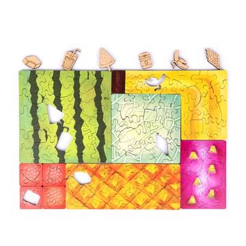 海裡魚150pcs木質拼圖_方正工廠-水果禮盒_Square Factory - Fruits Gift Box