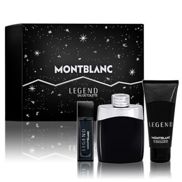 MONTBLANC 萬寶龍 傳奇經典男性淡香水禮盒(淡香水100ml+隨身瓶15ml+沐浴精100ml)