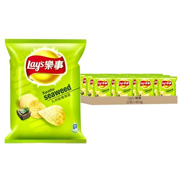 Lay's 樂事 洋芋片 九州岩燒海苔  59.5g  12包