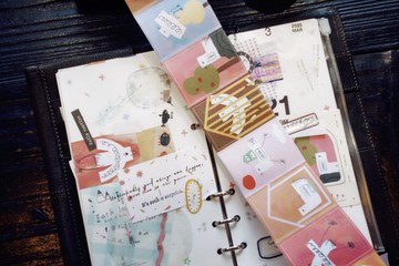 一隻小小鳥 カラフル抽象アート柄 手帳デコ 和紙膠帶 (kiss-cut)