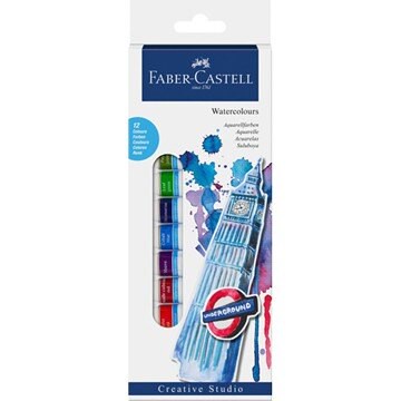 德國輝柏 Faber-Castell 169503 創意工坊水彩顏料12色 5ml【APP滿額下單10%點數(單一帳號最高5000點)】1/31止