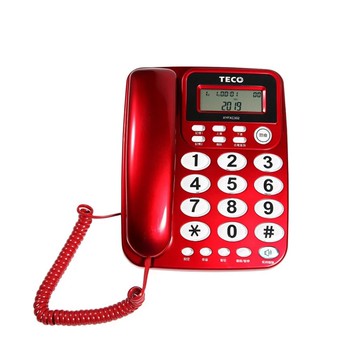 《省您錢購物網》全新~東元TECO多功能來電顯示有線電話 (XYFXC302)紅色