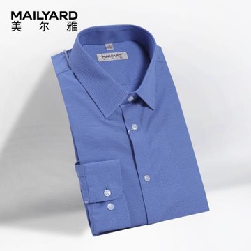 MAILYARD/美爾雅長袖襯衫 千鳥格商務正裝男士修身免燙襯衣棉 673