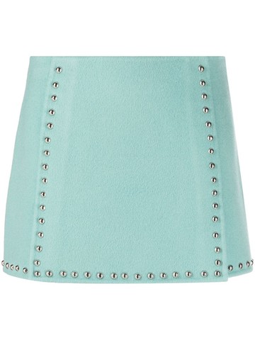 P.A.R.O.S.H. - studded A-line miniskirt - women - Wool - XS - Blue