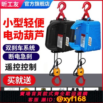 {可打統編 保固一年}便攜電動葫蘆220v小型家用小吊機遙控微型電葫蘆升降空調吊裝神器