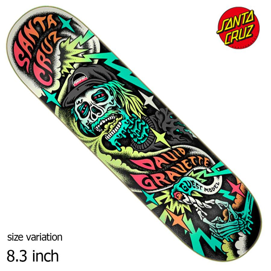 SANTA CRUZ GRAVETTE/GUEST MODEL HIPPIE SKULL 8.3inch スケボー