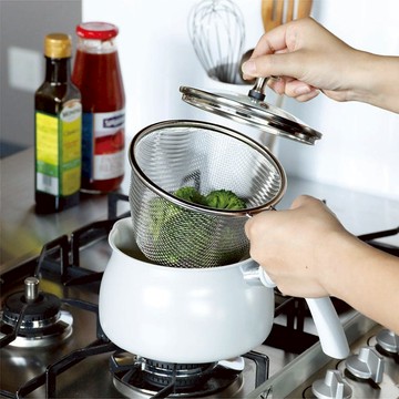 copan系列 多功能單柄料理鍋1.8L(付濾網/兩色可選) 大地米