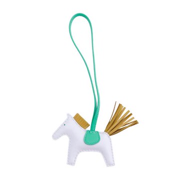 Hermes 愛馬仕  Rodeo小羊皮撞色手工馬兒吊飾(小/水藍/棕)