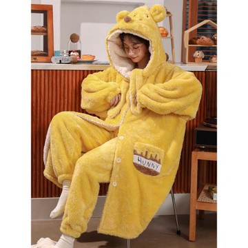 2025年新款珊瑚絨睡袍女秋冬季長款睡衣冬天加厚加絨可外穿家居服