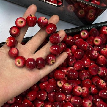 創意小蘋果手串情人節情侶手鍊小衆禮物水果手鍊擺地攤春節飾品