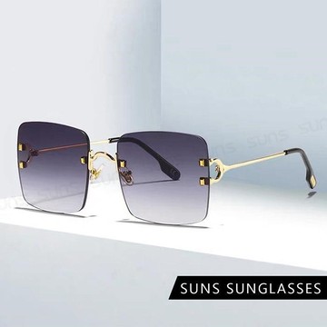 【SUNS】歐美方框漸層灰金屬墨鏡/太陽眼鏡 抗UV(12521)