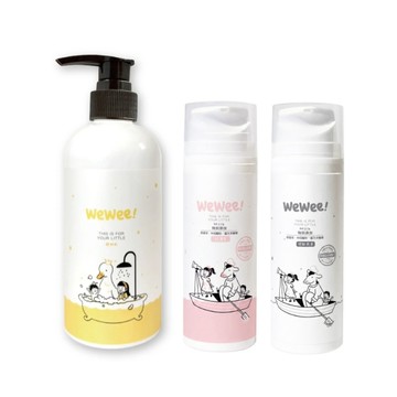 【滿額999贈扇子~送完為止】Wewee! 全身洗香香|洗髮|沐浴300ml+寶貝潤潤乳150ml(2款可選)