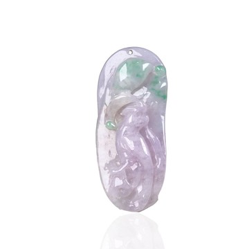 【英明神武】春帶彩翡翠巧雕鸚鵡項鍊 | 天然緬甸玉A貨翡翠 |送禮