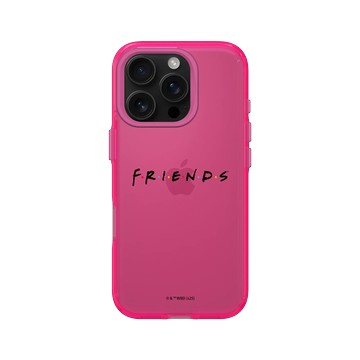 iPhone 16 Pro Clear 粉漾桃 - Friends - 六人行Logo(黑）