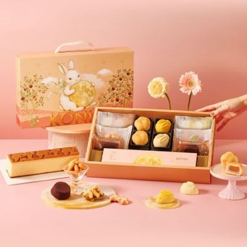 【金格食品】中秋沐月禮盒B款2盒組(金沙芋泥燒/桃山月餅/長崎蛋糕/中秋禮盒)