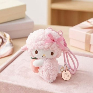 ✨元氣新品✨爆款必愛諾小羊抱草莓掛件鑰匙扣超萌小羊掛飾毛絨公仔生日禮物RSZW