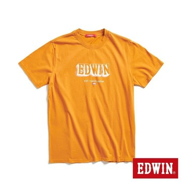 EDWIN 男裝 網路獨家 逆光LOGO短袖T恤 (黃褐色)