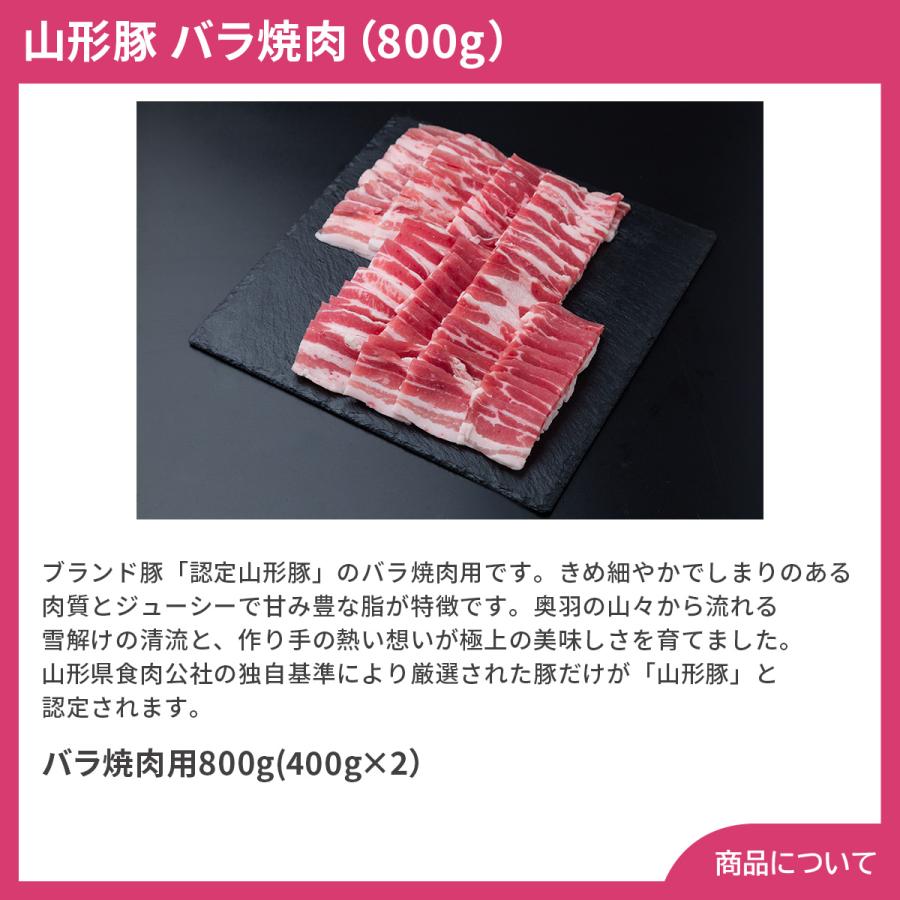 山形県食肉公社認定 山形豚 バラ焼肉（800g） プレゼント ギフト 内祝 御祝 贈答用 送料無料 お歳暮 御歳暮 お中元 御中元