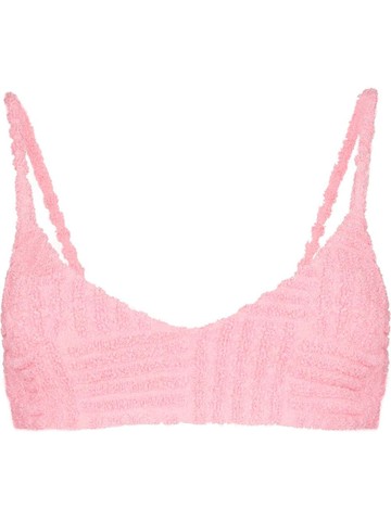Bottega Veneta - Intrecciato-jacquard terry bralette top - women - Cotton/Polyamide/Viscose/Polyester - XS - Pink