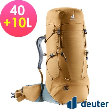 【deuter 德國】AIRCONTACT CORE 40+10L拔熱式透氣背包3350122杏仁咖/長途登山包/自助背包客/休閒旅遊包