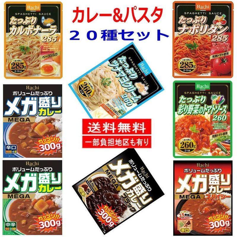 レトルトカレー パスタソース メガ盛り たっぷりカレー レトルト食品20食セット ハチ食品