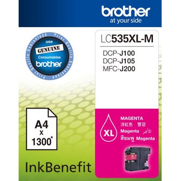 【Brother 兄弟】LC535XL-M 原廠超高容量紅色墨水匣