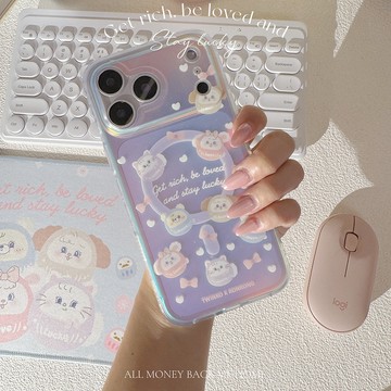 [CA2167]❥幸運兔茸茸滿版達摩系列/霧面幻彩殼/IMD磁吸殼/新春招財/IPHONE17 16 15Pro
