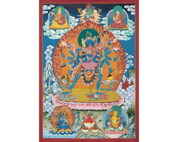 時輪本尊手工唐卡繪畫