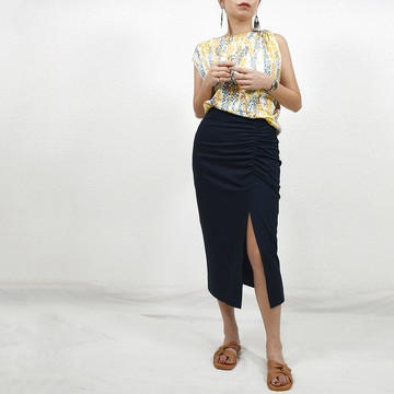 Carlos Skirt 針織高腰開衩裙