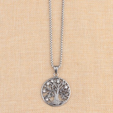 發財樹植物金錢樹吊墜項鏈毛衣鏈全鈦鋼長款搖錢樹1入