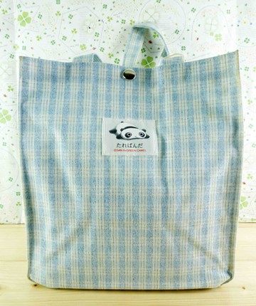【震撼精品百貨】たれぱんだ 趴趴熊 方提袋-藍格 震撼日式精品百貨