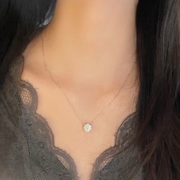 鉅曜 18K 1克拉 經典四爪鑽石項鍊 兩色任選 培育鑽石 真鑽 八心八箭