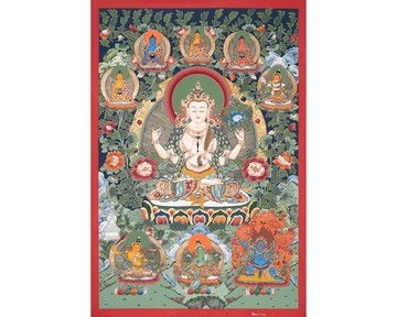 源自西藏信仰的觀世音菩薩唐卡