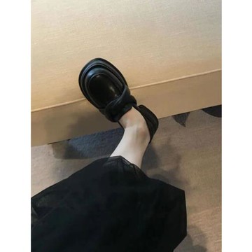 超軟底小羊皮~真皮女款松高樂福鞋女春秋厚底英倫小皮鞋學生單鞋