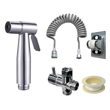 World Clean 全不鏽鋼 浴室 陽台 噴槍 五件組  1組  銀色